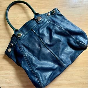Banana Republic navy shoulder tote + dust bag